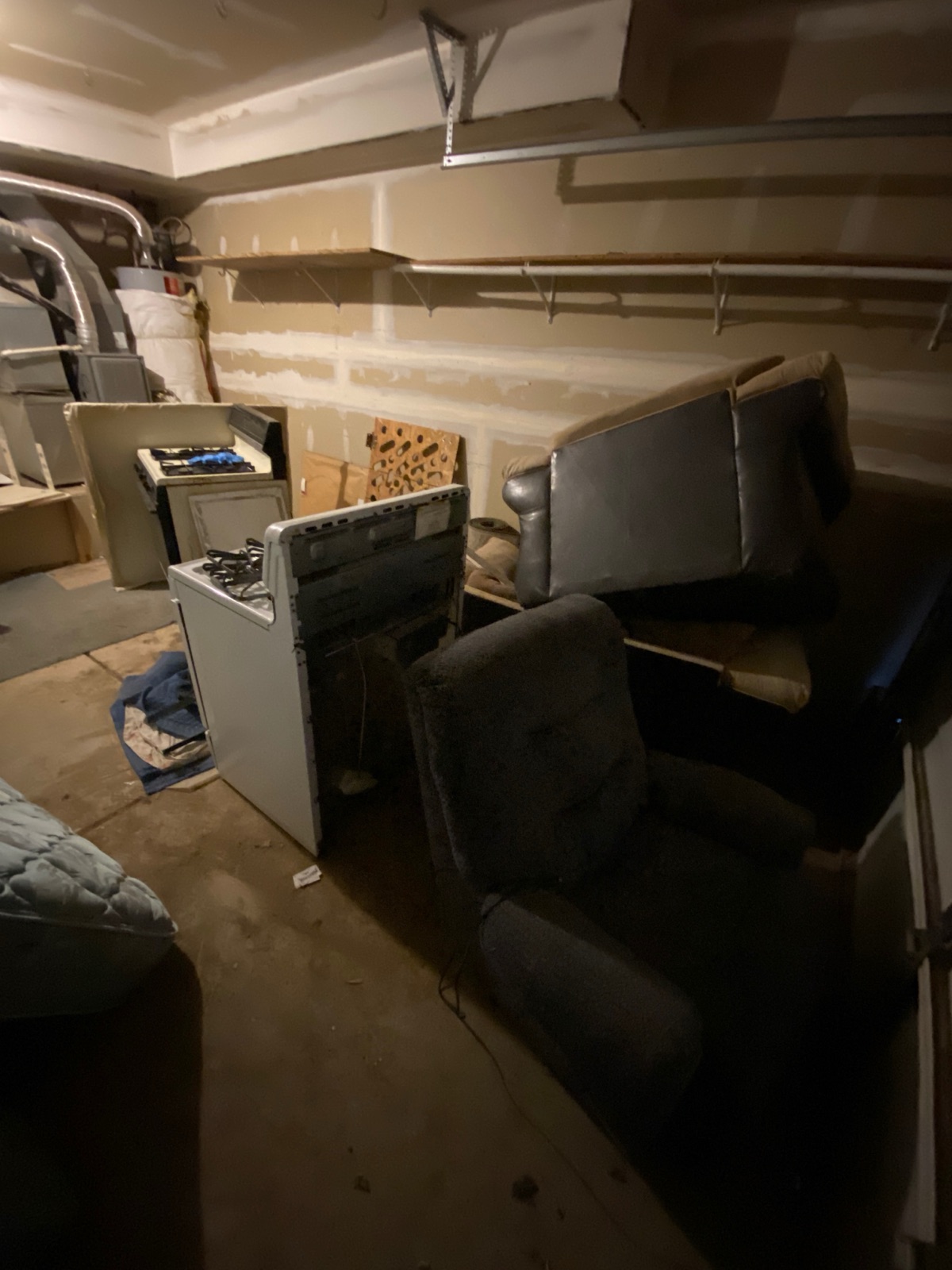 Garage cleanout in progress